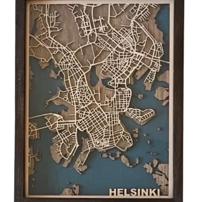 Vanerikartta, karttataulu Helsinki tumma